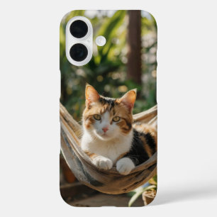 Coque Pour iPhone 16 Chat endormi dans un hamac