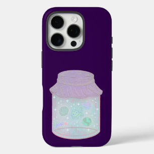 Coques iPhone 16 Pro Chat Galaxie dans un Pot Art de Chat Kawaii de l
