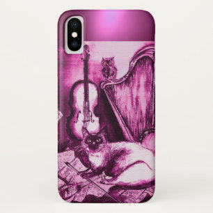 COQUE Case-Mate POUR iPhone CHAT MUSICALE AVEC OWL DANS GEM ROSE PURPLE