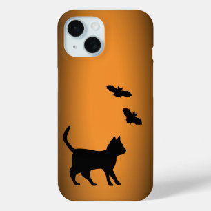 Coque Pour iPhone 15 Chat noir avec chauve-souris