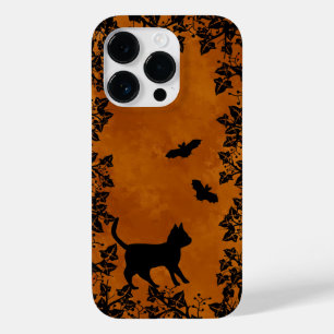 Coque Pour iPhone 14 Pro Chat noir avec chauve-souris