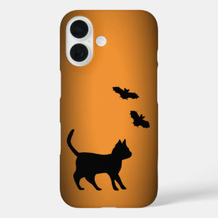 Coque Pour iPhone 16 Chat noir avec chauve-souris