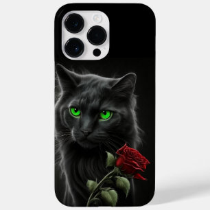 Coque Pour Pour iPhone 14 Pro Max CHAT NOIR EN COULEUR D'EAU éffrayant AVEC UNE SEUL