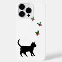 Chat noir et papillon