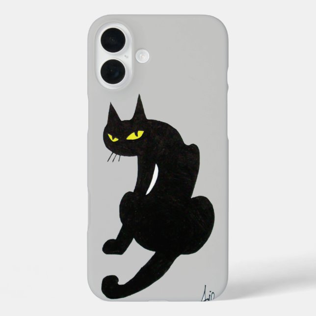 Coques Case-Mate iPhone CHAT NOIR gris (Verso)