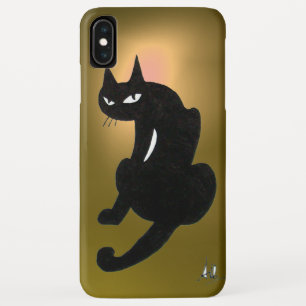 Coque Pour iPhone XS Max CHAT NOIR jaune