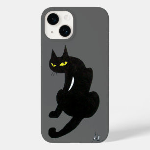 Coque Pour iPhone 14 CHAT NOIR NINJA gris