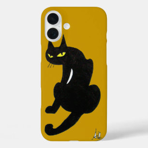 Coques iPhone 16 Plus CHAT NOIR NINJA Jaune