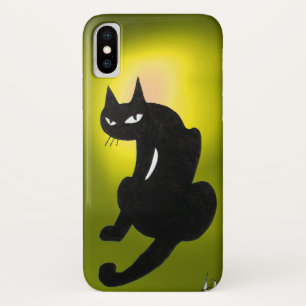 Coques Pour iPhone CHAT NOIR NINJA Jaune clair
