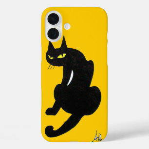 Coques iPhone 16 Plus CHAT NOIR NINJA Jaune Vibrant
