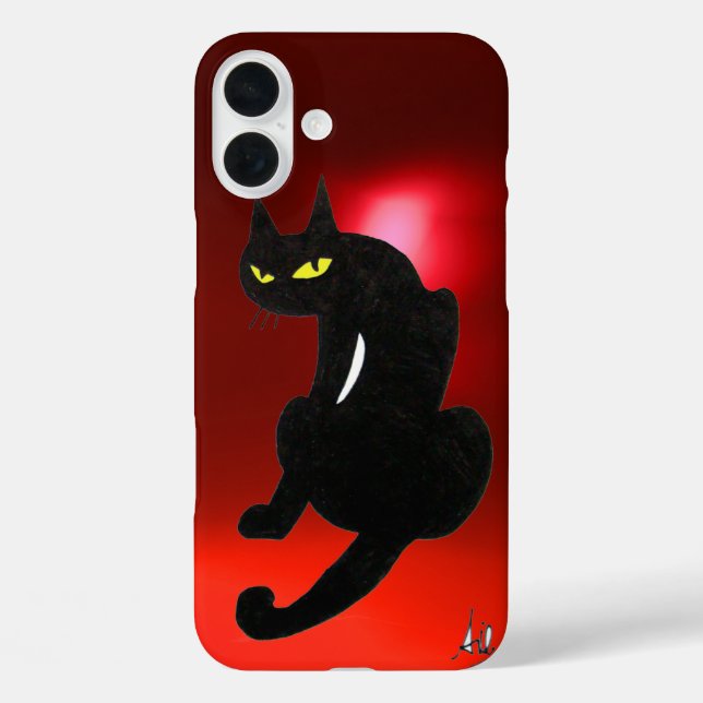 Coques Case-Mate iPhone CHAT NOIR NINJA rouge rubis (Verso)