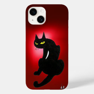 Coque Pour iPhone 14 CHAT NOIR NINJA rubis rouge