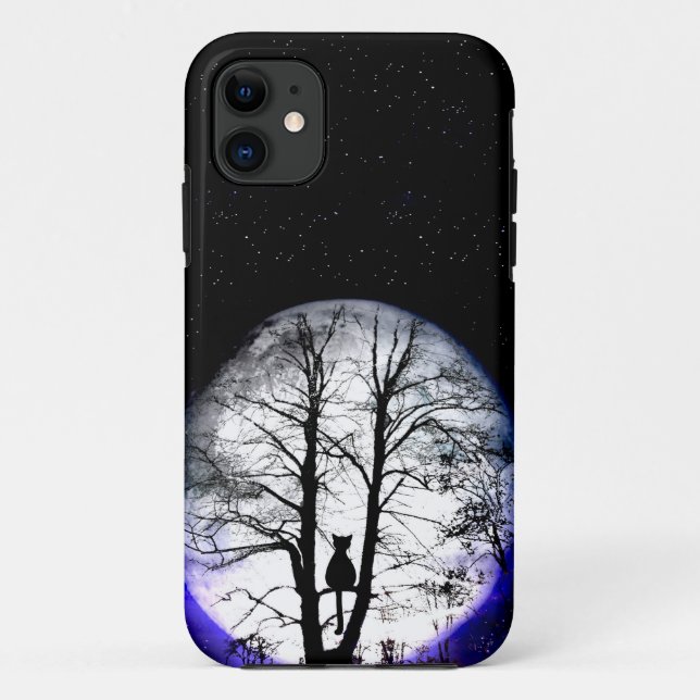 Coques Case-Mate iPhone chat noir sur l'arbre (Dos)