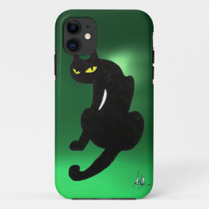 Etui iPhone Case-Mate CHAT NOIR vert