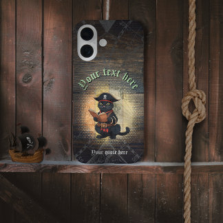 Coque Pour iPhone 16 Chat pirate curieux déchiffrant d'anciens mystères