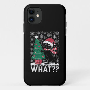 Case-Mate iPhone Case Chat quoi drôle chat noir poussant arbre de Noël