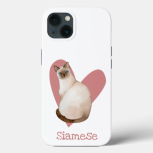 Case-Mate iPhone Case Chat Siamois Aquarelle Kitty Coeur rose