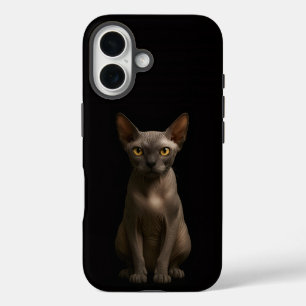 Coque Pour iPhone 16 Chat Sphynx Noir 4 Luxe iPhone 16 Mate