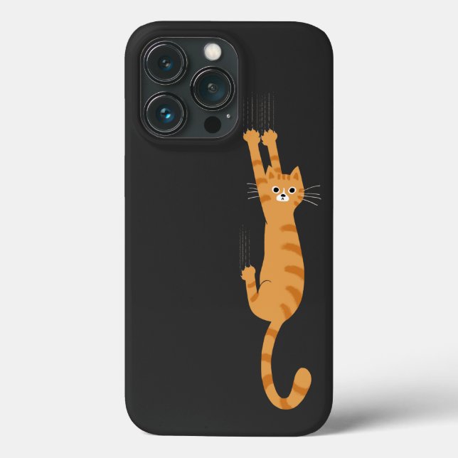 Coques Case-Mate iPhone  Chat Tabby Orange Accroché | Drôle chat rayé (Verso)