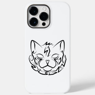 Coque Pour Pour iPhone 14 Pro Max Chat tribal noir et blanc