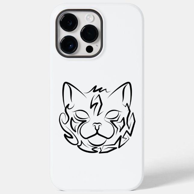 Coques Case-Mate iPhone Chat tribal noir et blanc (Verso)