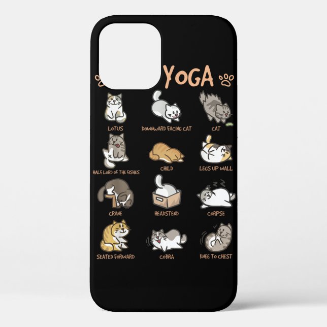 Coques Case-Mate iPhone Chat Yoga Poses Chats Pratiquer Mindfulness Médita (Verso)