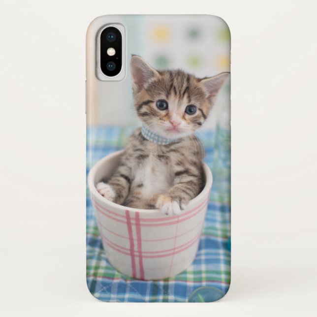 Coques Case-Mate iPhone Chaton de Munchkin avec le joli ruban (Dos)
