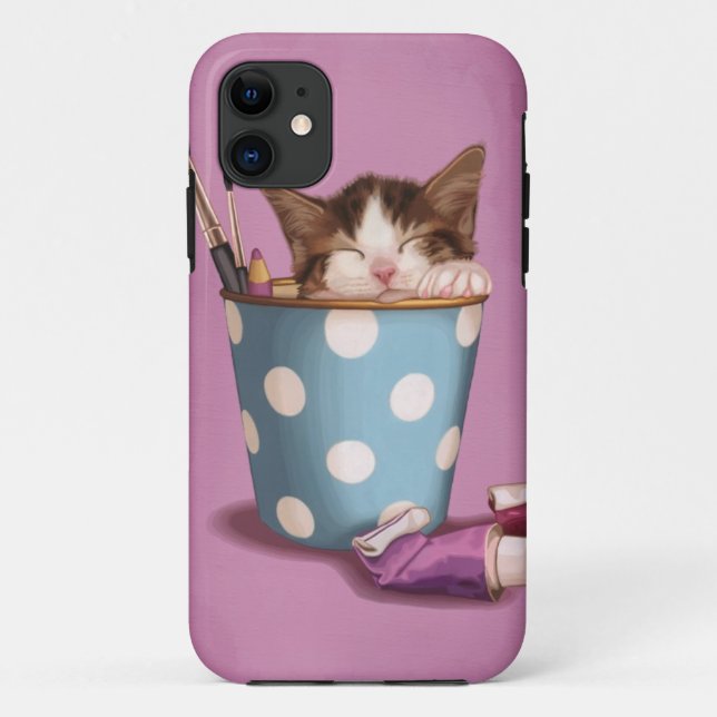 Coques Case-Mate iPhone Chaton de pot de crayon (Dos)