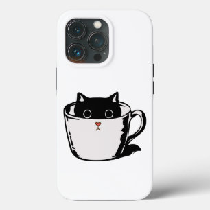 Case-Mate iPhone Case Chaton noir avec nez rouge caché dans une tasse