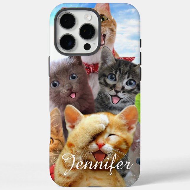 Coques Case-Mate iPhone Chatons amusants dans le champ vert. (Verso)