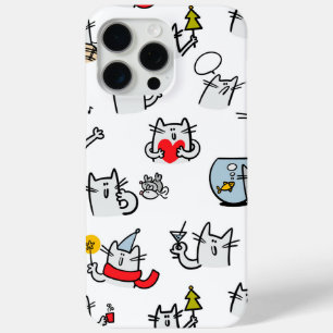 Coque iPhone 15 Pro Max Chats amusants, lait et magie.