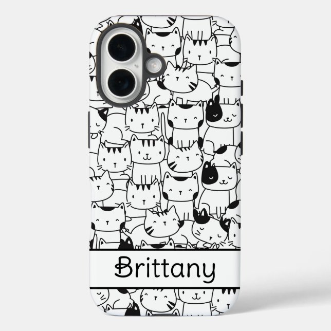 Coques Case-Mate iPhone Chats Blancs Et Noirs (Verso)