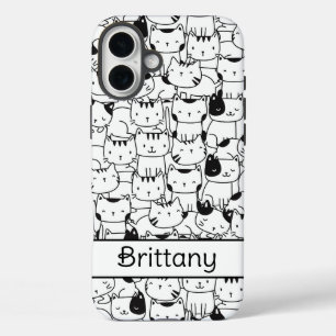 Coques iPhone 16 Plus Chats Blancs Et Noirs