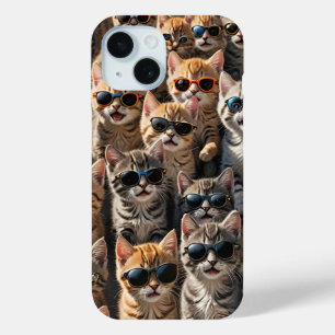 Coque Pour iPhone 15 Chats cool portant des lunettes de soleil