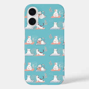 Coque Pour iPhone 16 Chats de Yoga Lotus