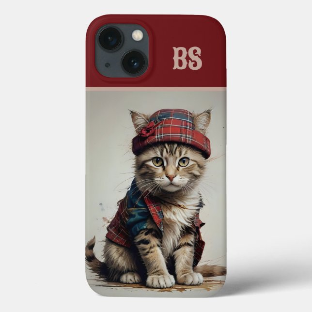Coques Case-Mate iPhone Chats écossais déguisé - chats tartans charmants (Verso)