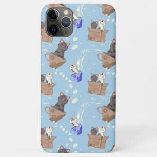 Case-Mate iPhone Case Chats en boîte et gouttes de lait sur bleu