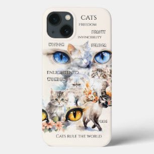 Case-Mate iPhone Case Chats gracieux Aquarelle Typographie