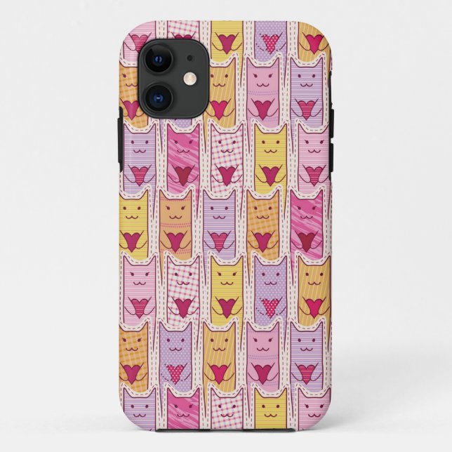 Coques Case-Mate iPhone Chats mignons avec les coeurs affectueux (Dos)