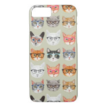 Chats mignons portant le motif en verre