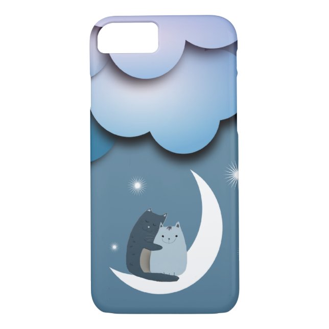 Coques Case-Mate iPhone Chats mous sur la Lune (Dos)