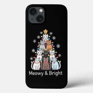 Case-Mate iPhone Case Chats Noël Arbre Meowy Bright Cute Xmas