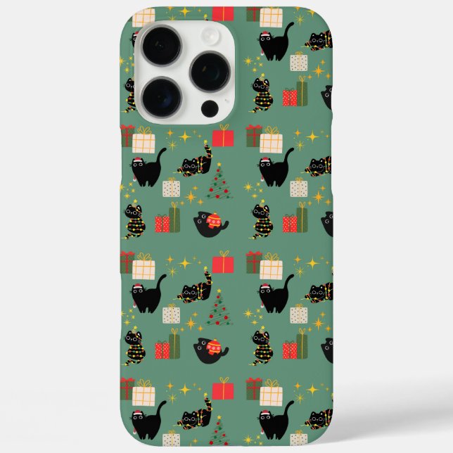 Coques Case-Mate iPhone Chats noirs de Noël (Verso)