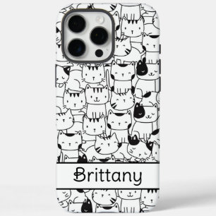Coques iPhone 16 Pro Max Chats noirs et blancs mignons
