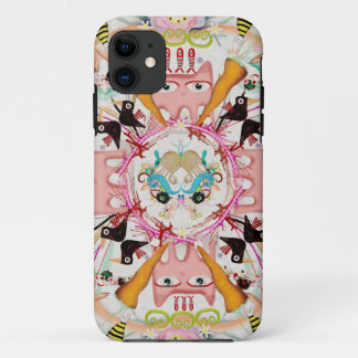 Case-Mate iPhone Case Chats roses caleidoscope oiseaux noirs Kaléidoscop