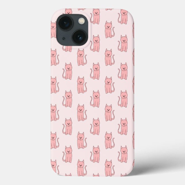 Coques Case-Mate iPhone Chats roses. Motif (Verso)