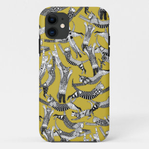 Coque iPhone 11 chatte ocre jaune