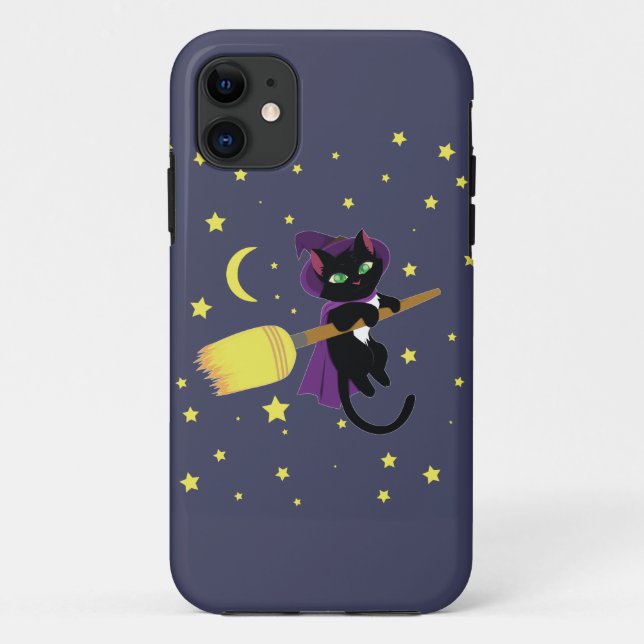 Coques Case-Mate iPhone Chatte sorcière volante (Dos)