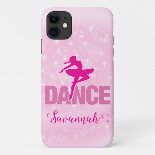 Coques Case-Mate iPhone Chaud rose Ballerina Dance Sparkle Personnalisé (Dos)