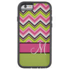 Chaud rose Lime Chevron Motif Monogramme personnal